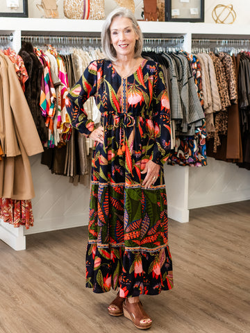L/S VNeck Tiered Dress Reckless by Orientique