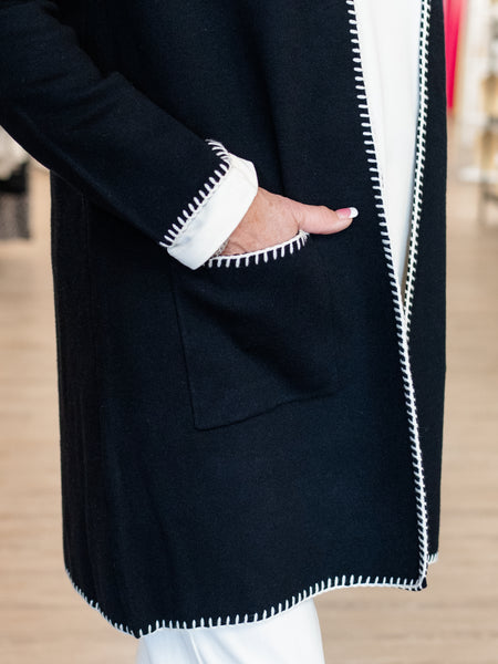 3/4 Sleeve Blanket Stitch Cardigan by Multiples