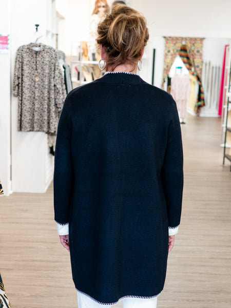 3/4 Sleeve Blanket Stitch Cardigan by Multiples