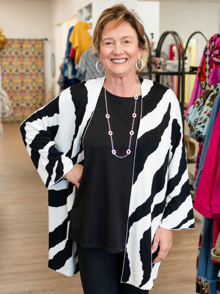 Drop Shoulder Open Cardigan by Multiples