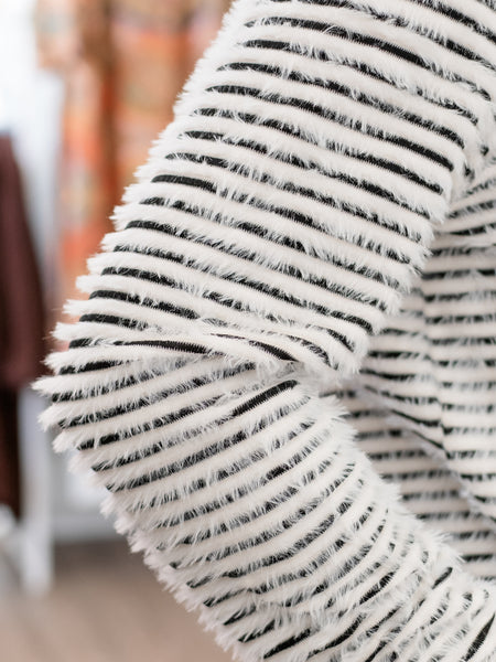 Shirred Collar Rib Knit Top by Multiples