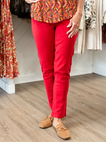 Silk Stretch Denim Ankle Jean Chili Pepper by Multiples