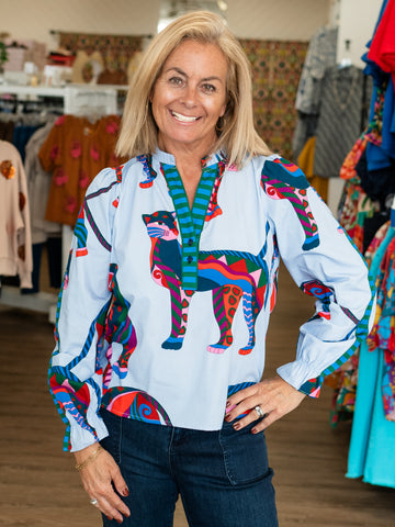Ashley Top Cheetah Mirage by Maude