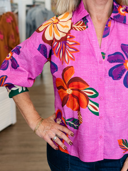 Elsa Top Mauve Blossoms by Maude