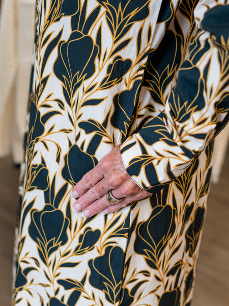 Printed Shirt Dress Yellow/Gold by APNY