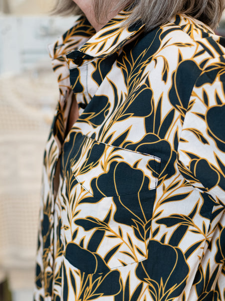 Printed Shirt Dress Yellow/Gold by APNY