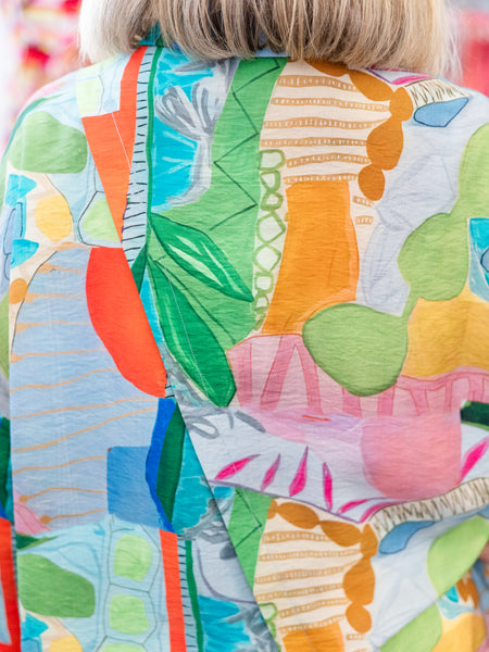 Multi Printed Button Front Top by Shana