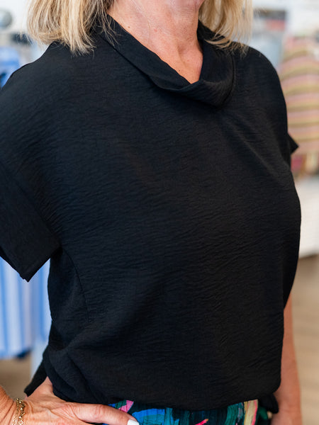 Black Textured Top by Shana