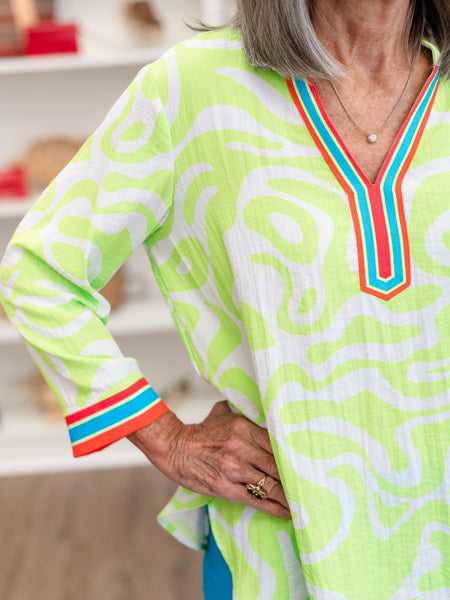 3/4 Sleeve Notched Neck Top by Multiples
