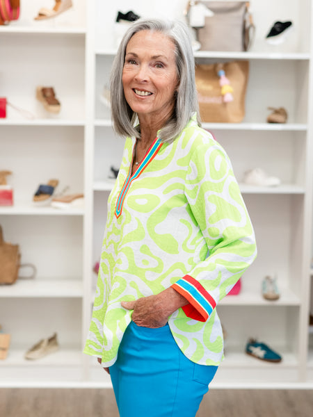 3/4 Sleeve Notched Neck Top by Multiples
