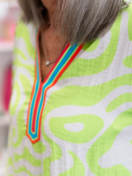 3/4 Sleeve Notched Neck Top by Multiples