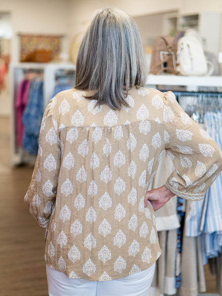 3/4 Sleeve Banded VNeck by Multiples