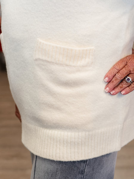 Mock Neck Lightweight Sweater Ivory by FDJ