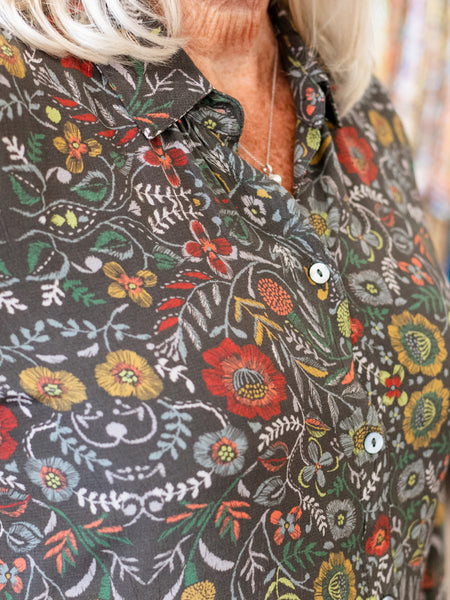 Rayon Crepe Garden Flounce Shirt by Habitat