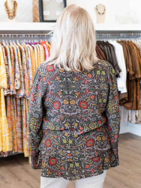 Rayon Crepe Garden Flounce Shirt by Habitat