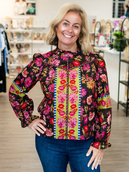 Mixed Print Popover by Tru Luxe