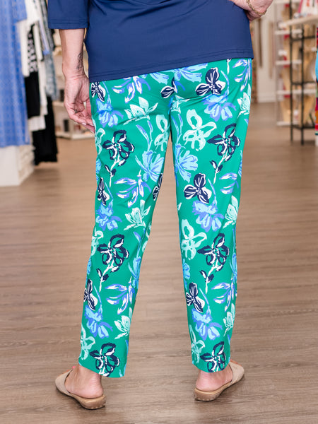 Floral Pull-On Ankle Pant by Lulu B