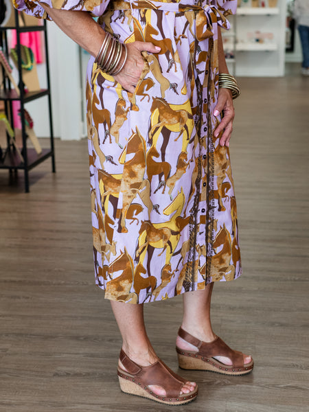 Horse Print Shift Dress by Ivy Jane