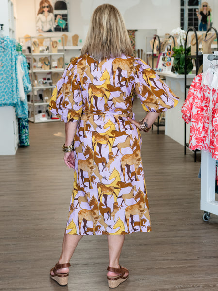 Horse Print Shift Dress by Ivy Jane