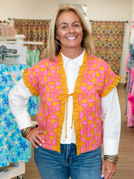Appliquéd Floral Vest by Ivy Jane
