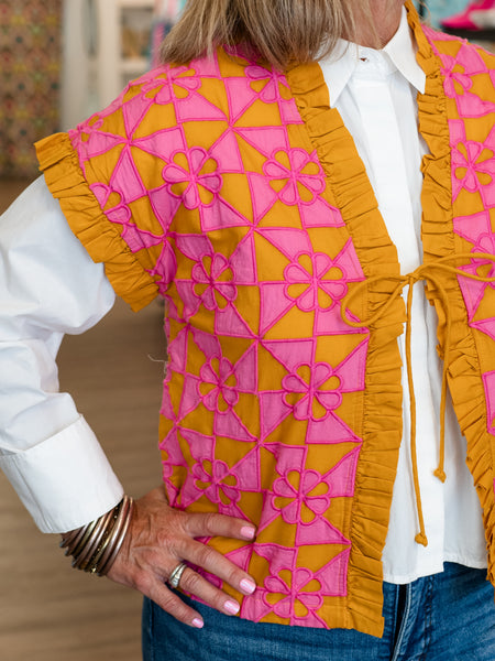 Appliquéd Floral Vest by Ivy Jane