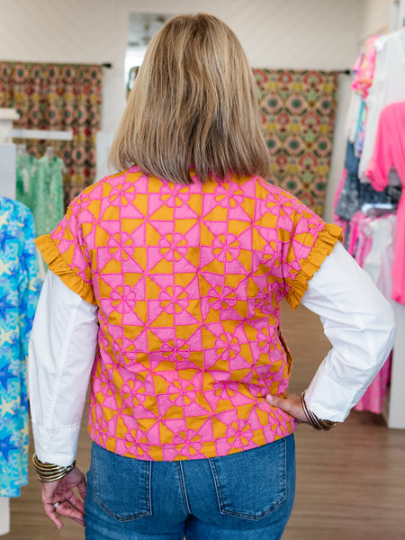 Appliquéd Floral Vest by Ivy Jane