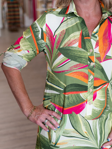 August Midi Dress Tropical by La Mer Luxe