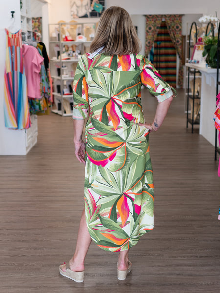 August Midi Dress Tropical by La Mer Luxe