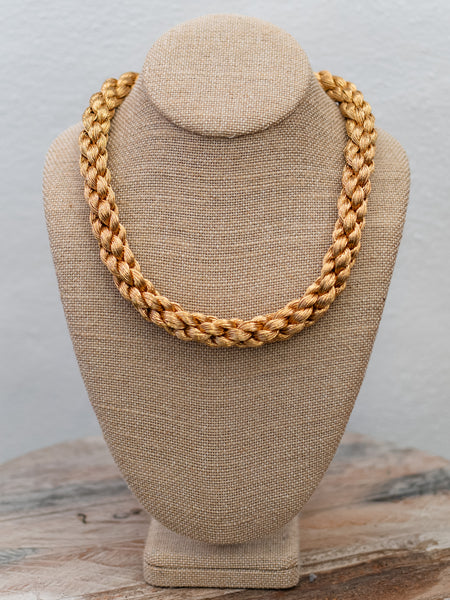Charleston Gold Braided Necklace Gold by The Heart Knot