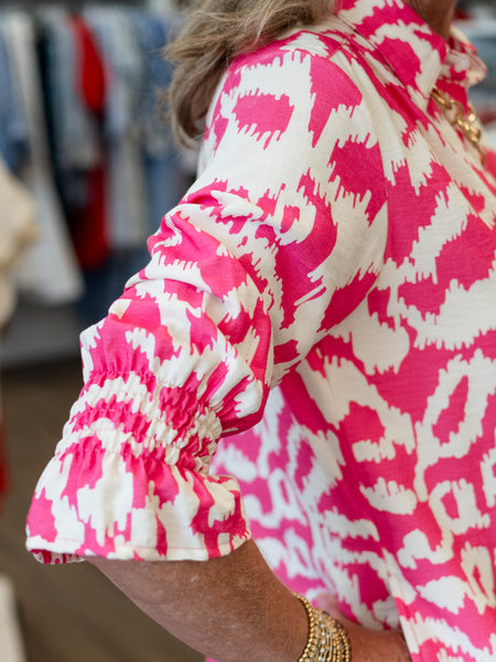Pink & White Shirt Dress by Boho Chic