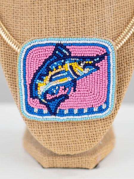 Marlin Pendant on Gold Collar by Two Forty Two South