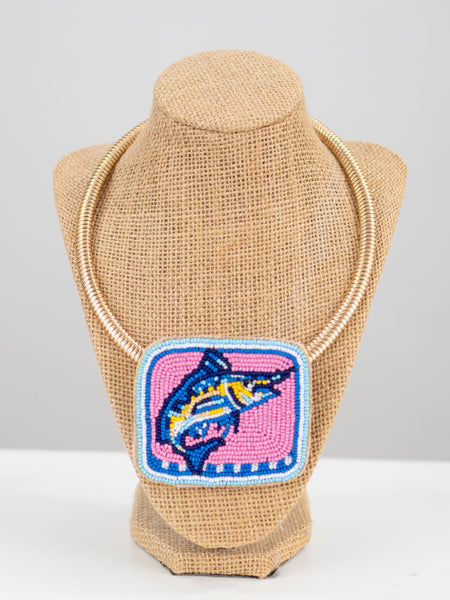 Marlin Pendant on Gold Collar by Two Forty Two South