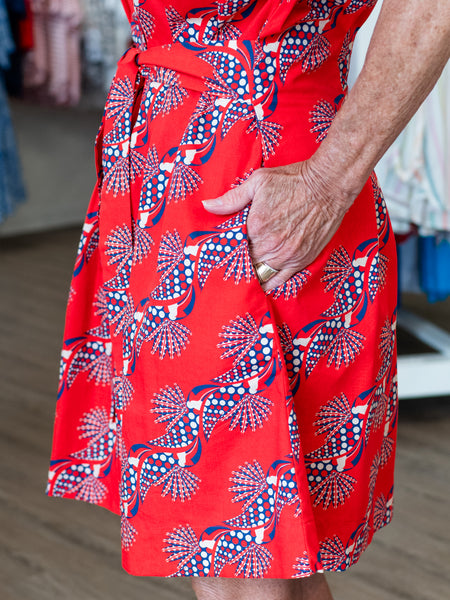 Yana Dress Crimson Ascent by Maude