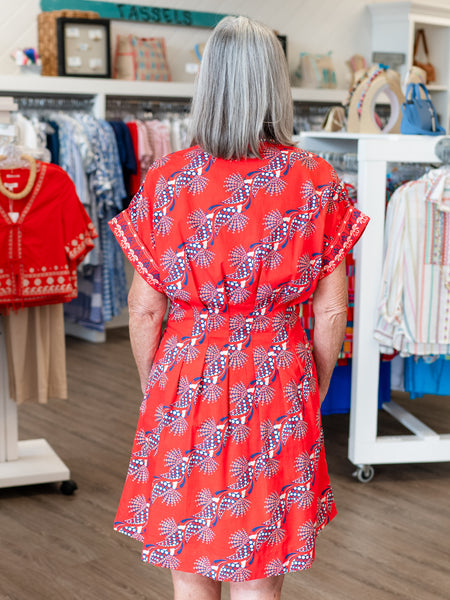 Yana Dress Crimson Ascent by Maude