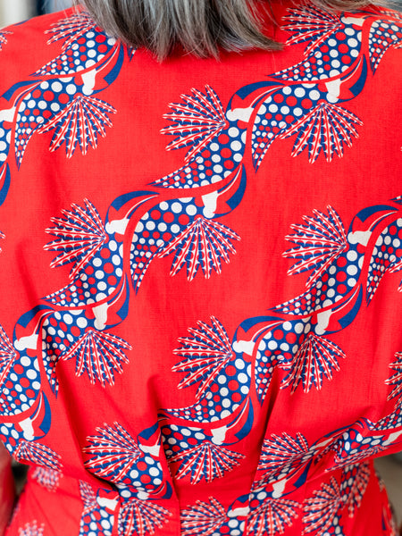 Yana Dress Crimson Ascent by Maude