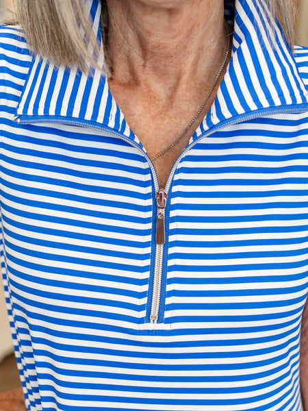 Sleeveless Stripe Dress Blue by Lulu B
