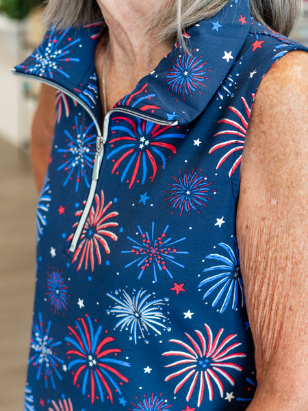 Fireworks Print Sleeveless Dress by Lulu B