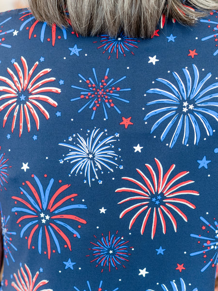 Fireworks Print Sleeveless Dress by Lulu B