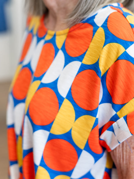 Short Sleeve Side Tie Print Top by Multiples