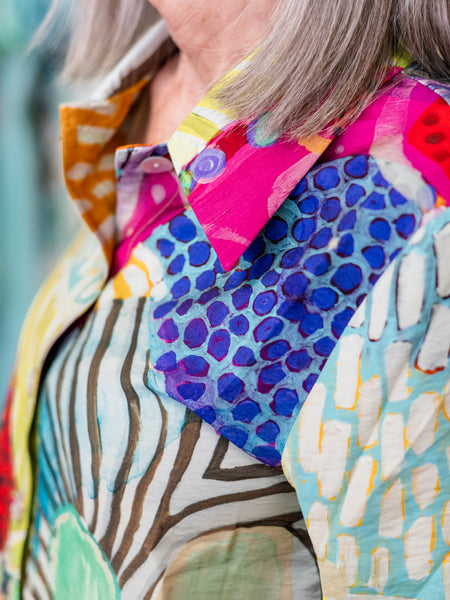 Artistic Print Button Front Jacket by Claire Desjardins