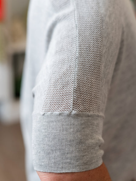 Cuffed Dolman Sleeve V-Neck Top Marl by Zaket & Plover