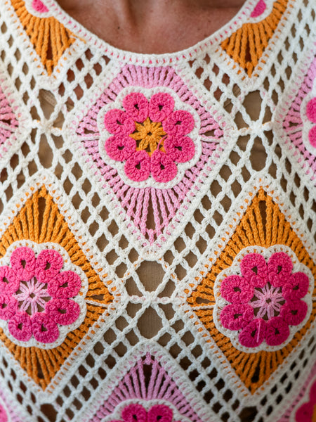 Flower Sleeveless Crochet Top by Charlie B