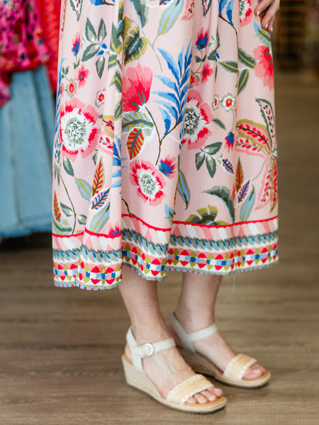 Smocked Printed Viscose Dress by Charlie B