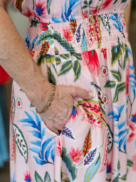 Smocked Printed Viscose Dress by Charlie B