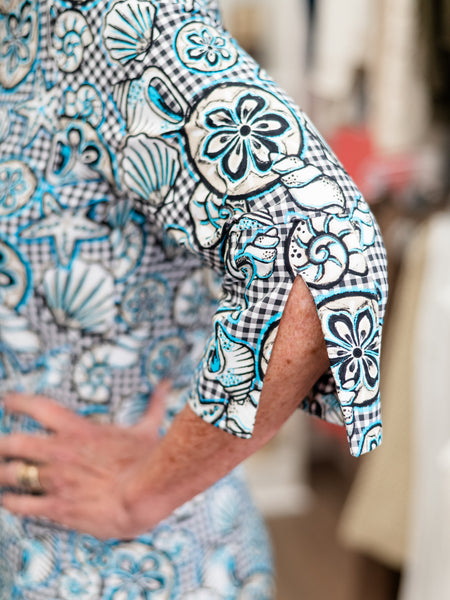 3/4 Sleeve Seashell/Starfish Dress by Lulu B