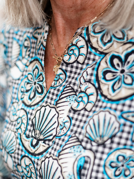 3/4 Sleeve Seashell/Starfish Dress by Lulu B