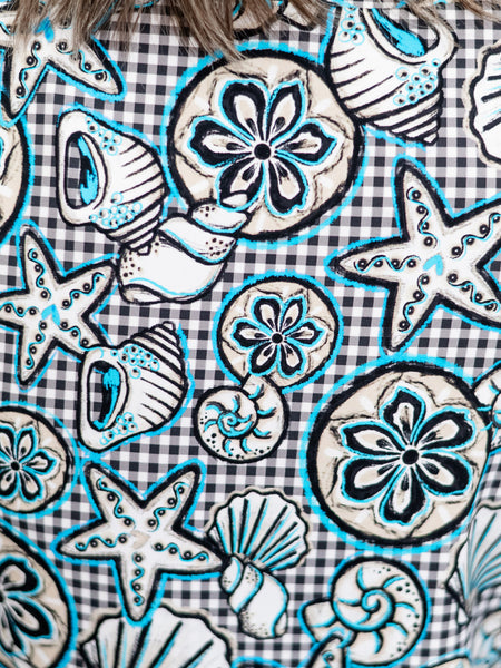 3/4 Sleeve Seashell/Starfish Dress by Lulu B