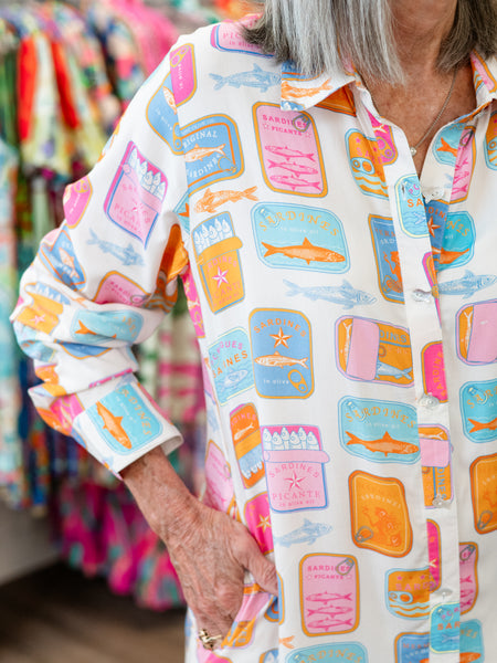 Sardine Print Shirt Dress by Avani del Amour