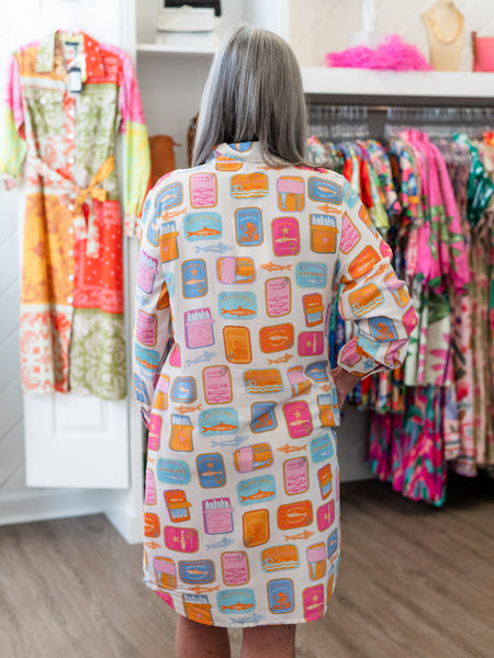 Sardine Print Shirt Dress by Avani del Amour
