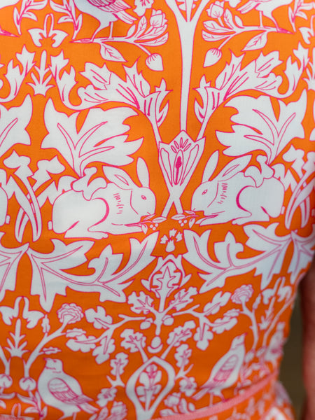 Tie-Up Midi Dress Springtime Coral/Pink by Avani Del Amour